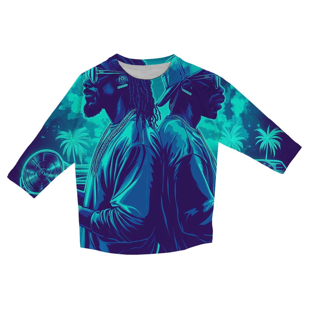 West Coast Chronic Neon Flow trendy 3/4 sleeve tops
