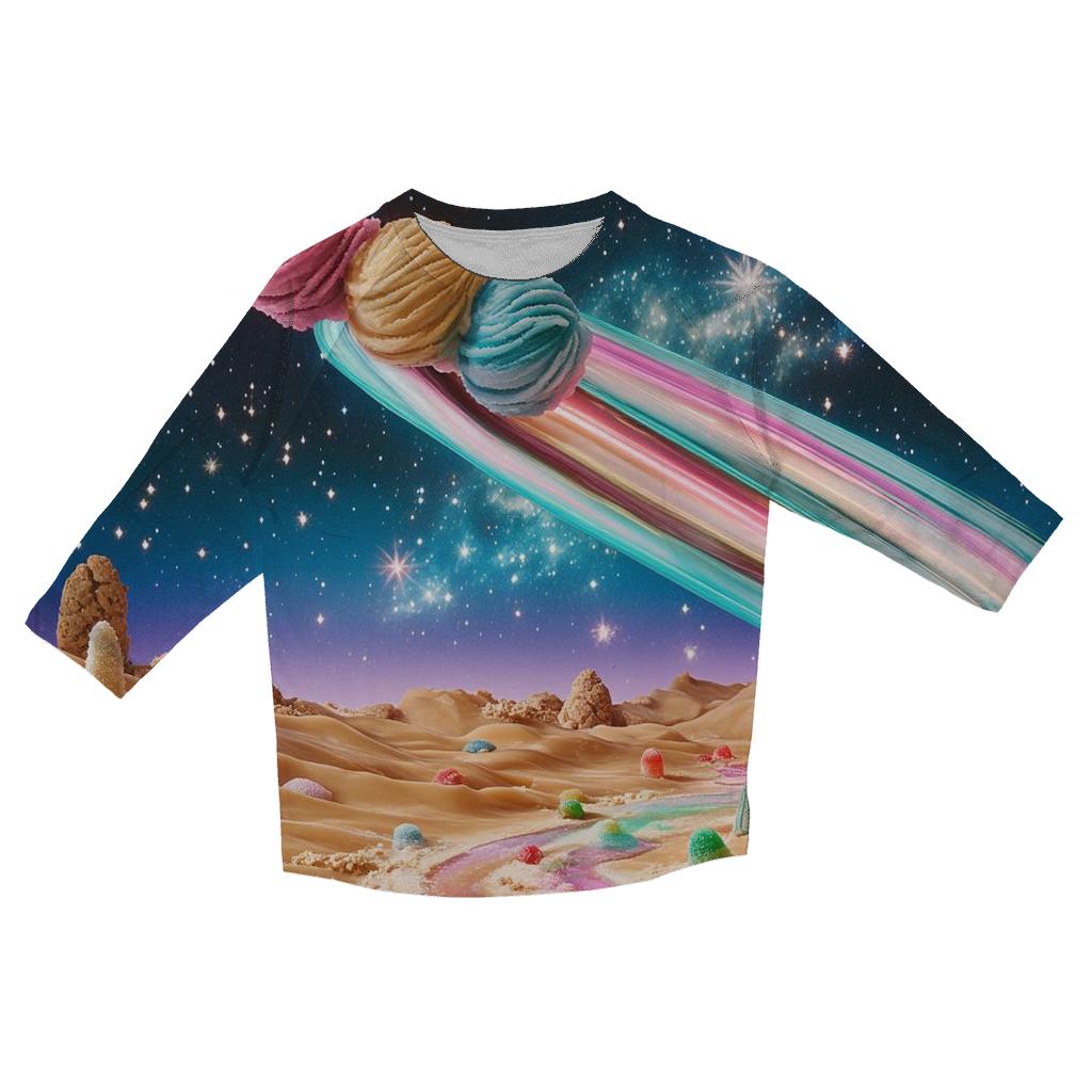 Ice Cream Comet Over Candy Desert fashion 3/4 sleeve shirts