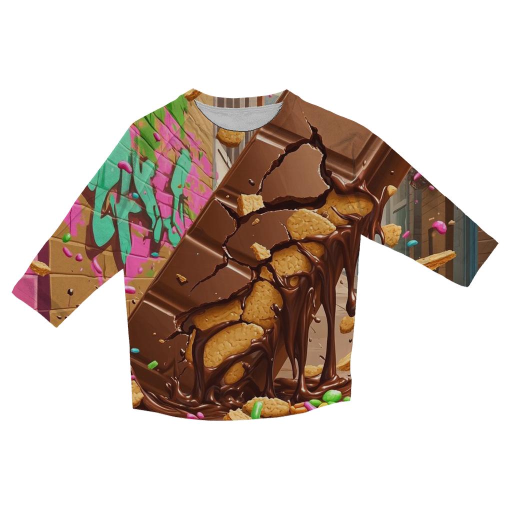 Chocolate Bar Graffiti Melt trendy 3/4 sleeve tops
