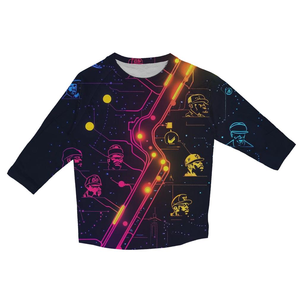 East Versus West Subway Map Chronicles trendy 3/4 sleeve tops