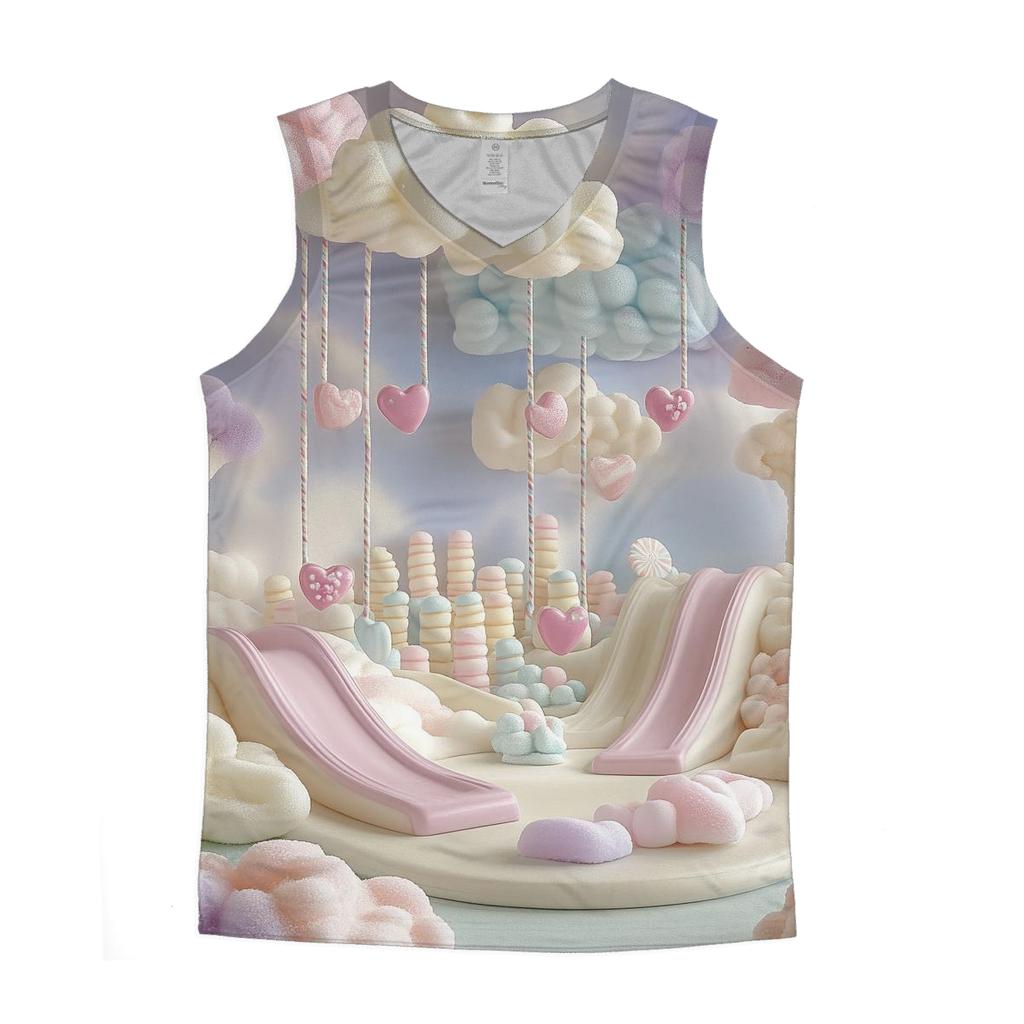 Marshmallow Cloud Playground personalized athletic tanks