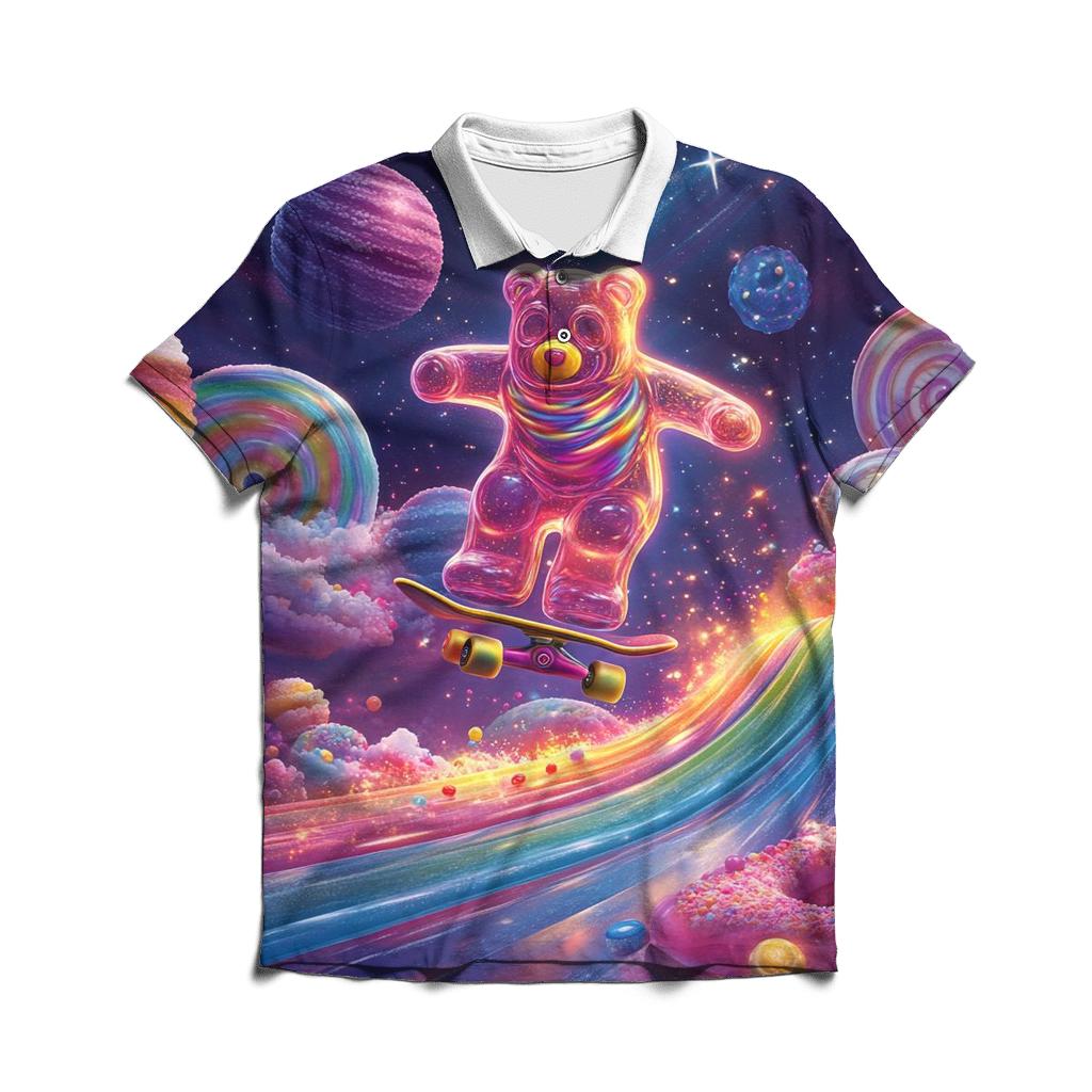Gummy Galaxy Street Skater premium cotton polo shirts