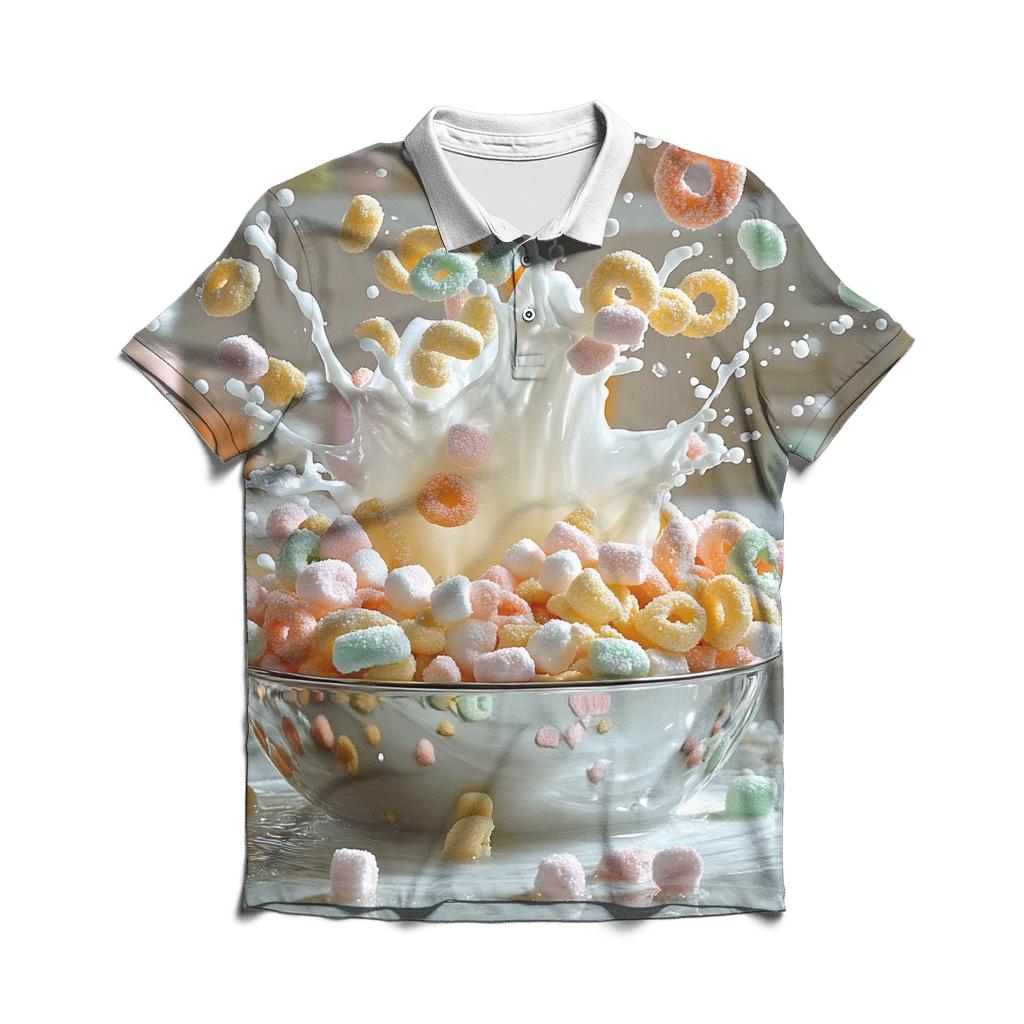 Cereal Splash Morning Chaos casual sports polo shirts