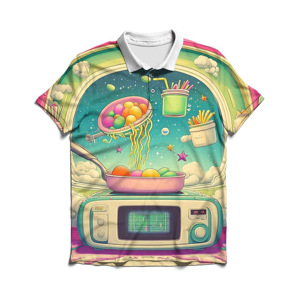 Cosmic Kitchen Catastrophe stylish collar polo tees
