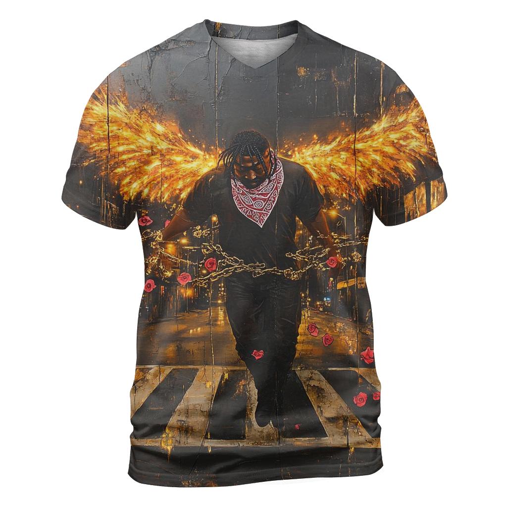 Thug Angel Over Asphalt statement graphic shirts