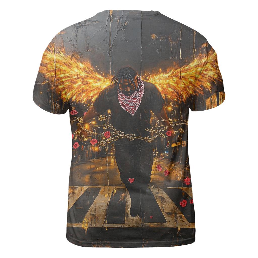 Thug Angel Over Asphalt statement graphic shirts