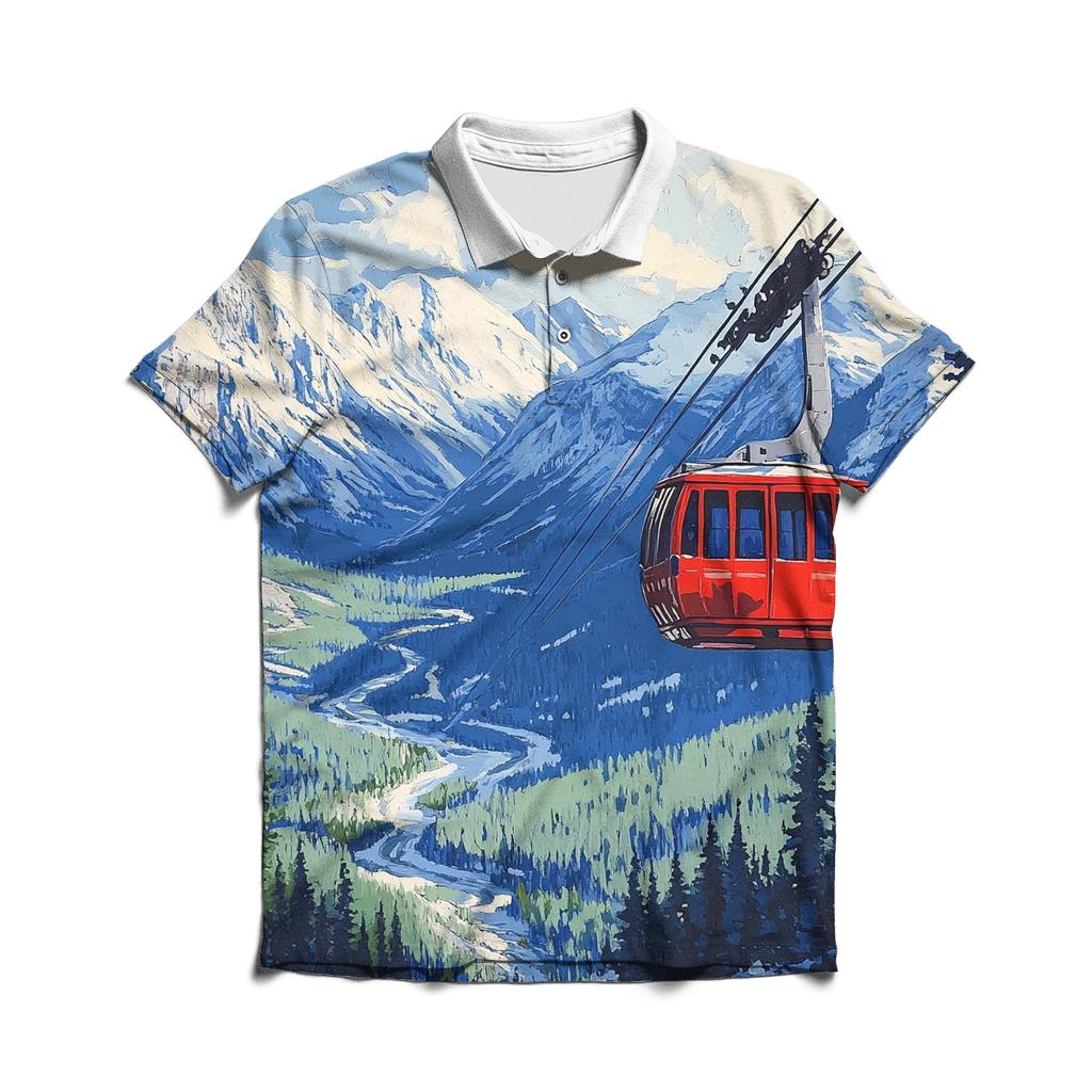 Banff Gondola Rocky Mountains branded logo polo shirts