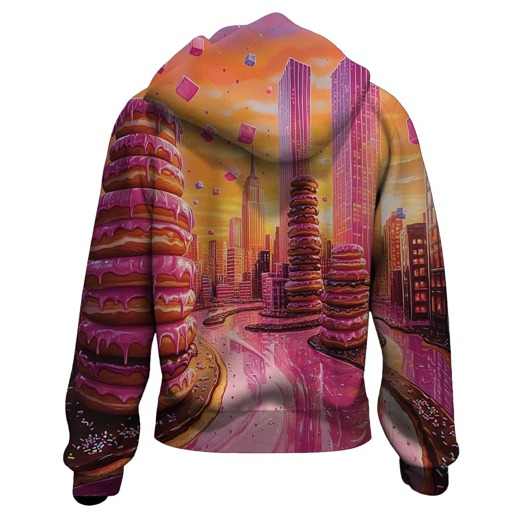 Donut Drip Cityscape embroidered hoodies