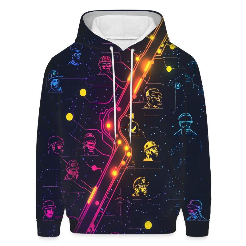 East Versus West Subway Map Chronicles premium hoodies