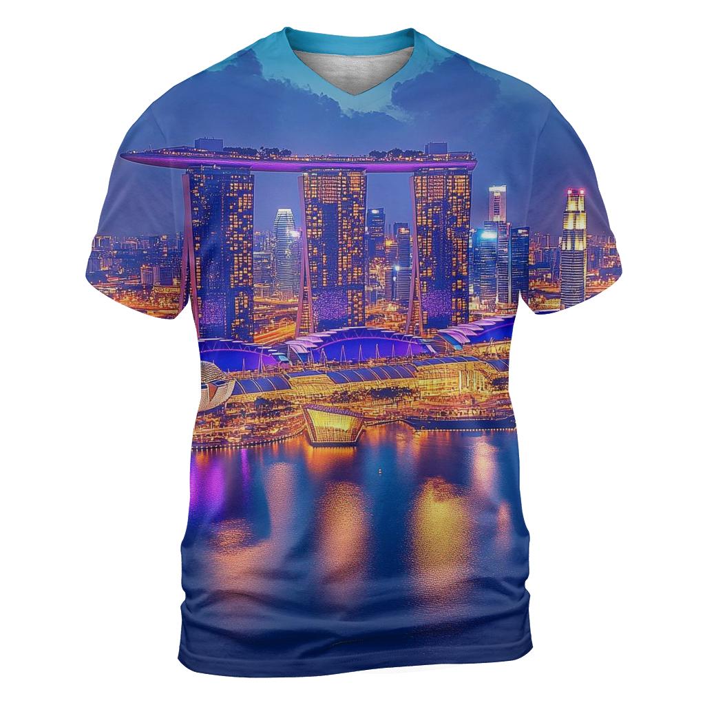 Marina Bay Sands Singapore trendy printed shirt styles