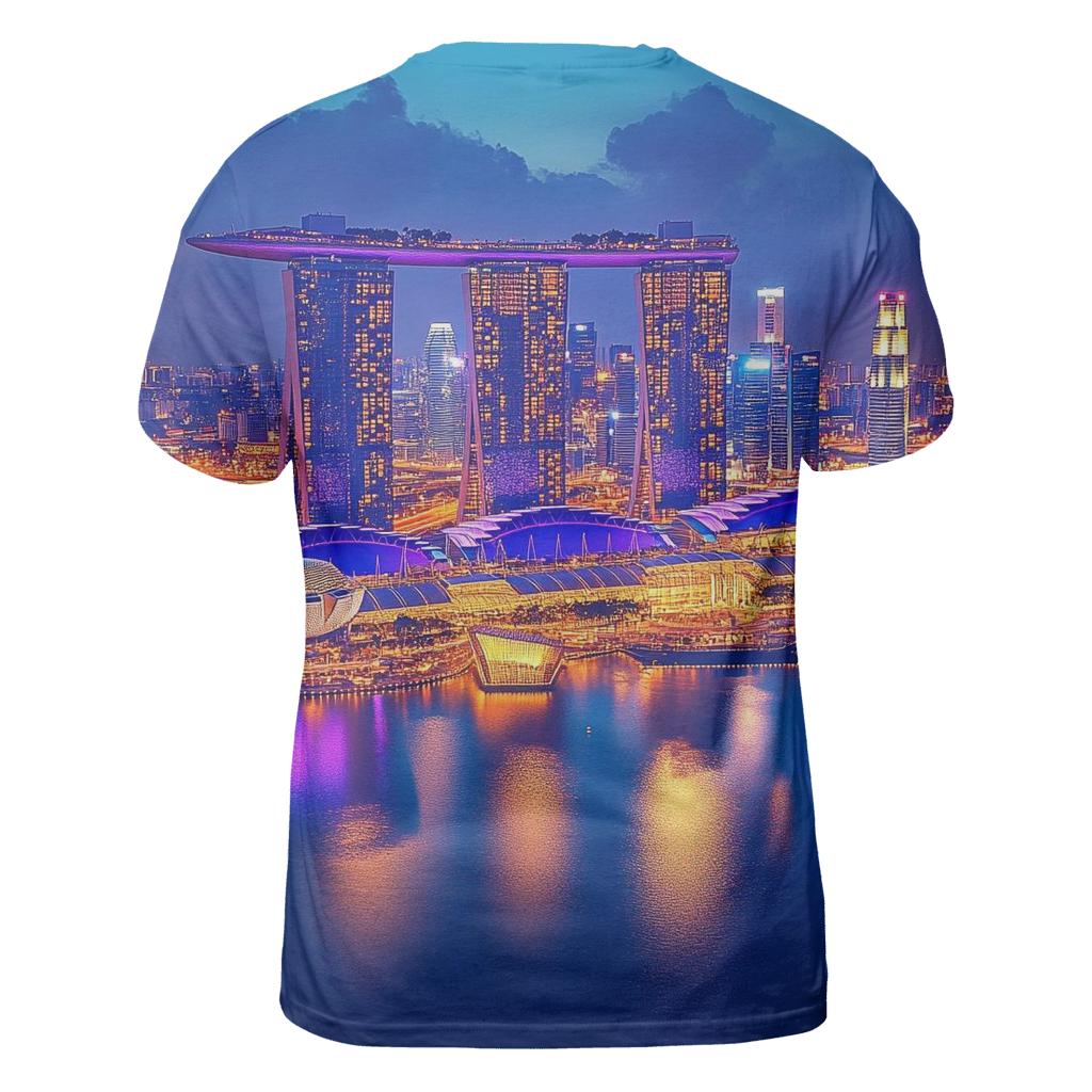 Marina Bay Sands Singapore trendy printed shirt styles