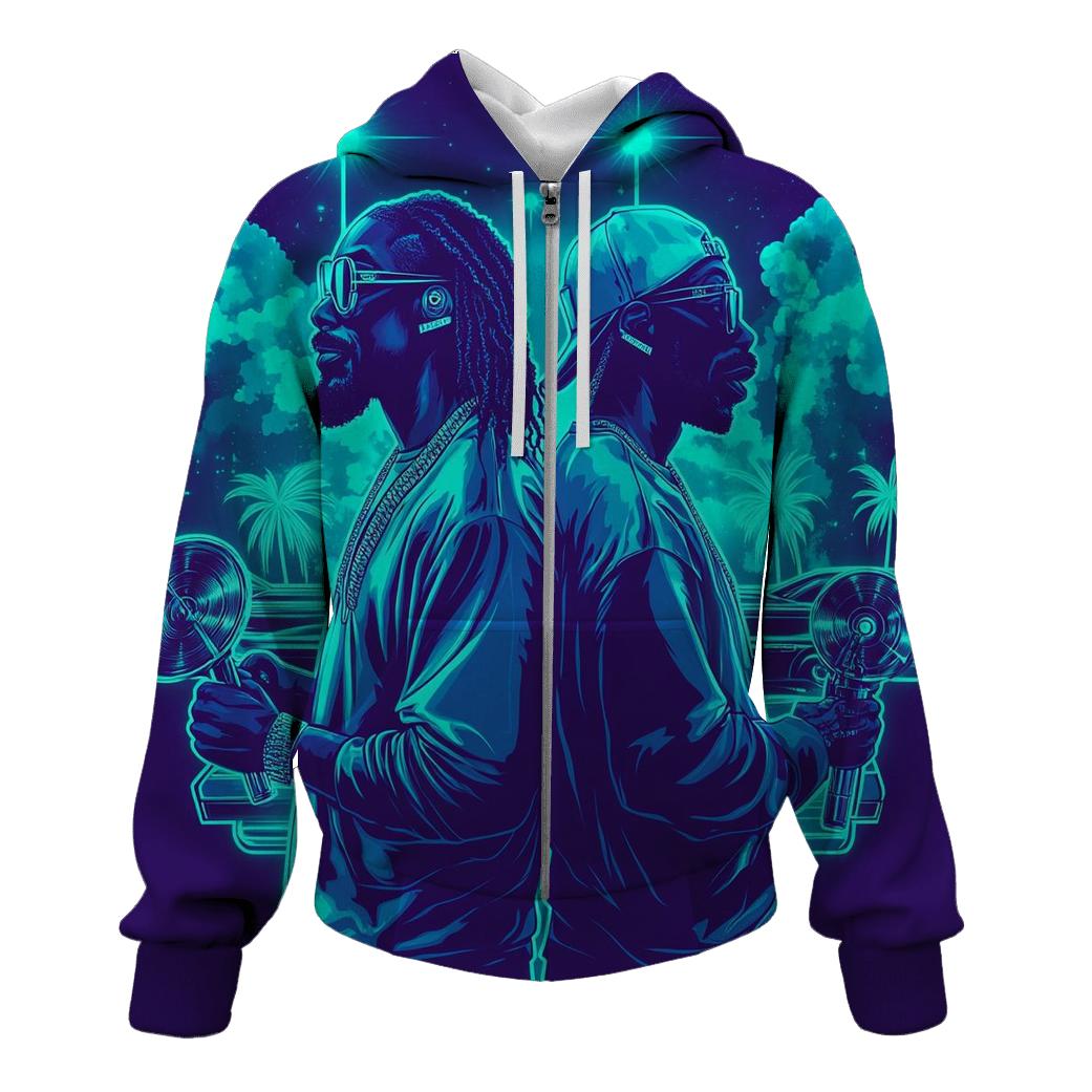 West Coast Chronic Neon Flow graphic hoodies