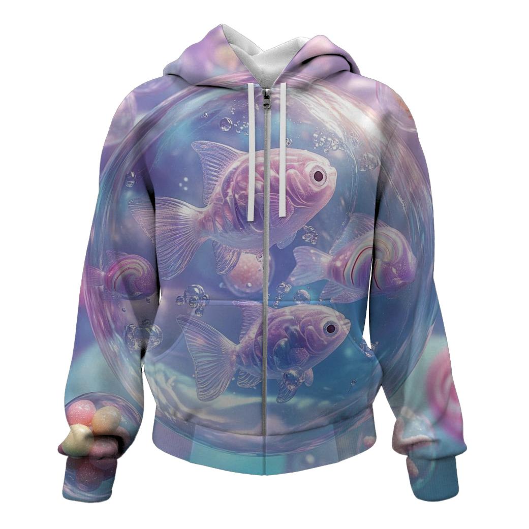 Bubblegum Aquarium Dream printed hoodies