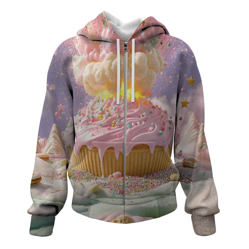 Cupcake Volcano Sugar Eruption embroidered hoodies