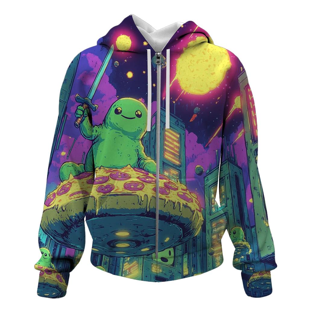 Arcade Aliens Pizza Patrol pullover hoodies