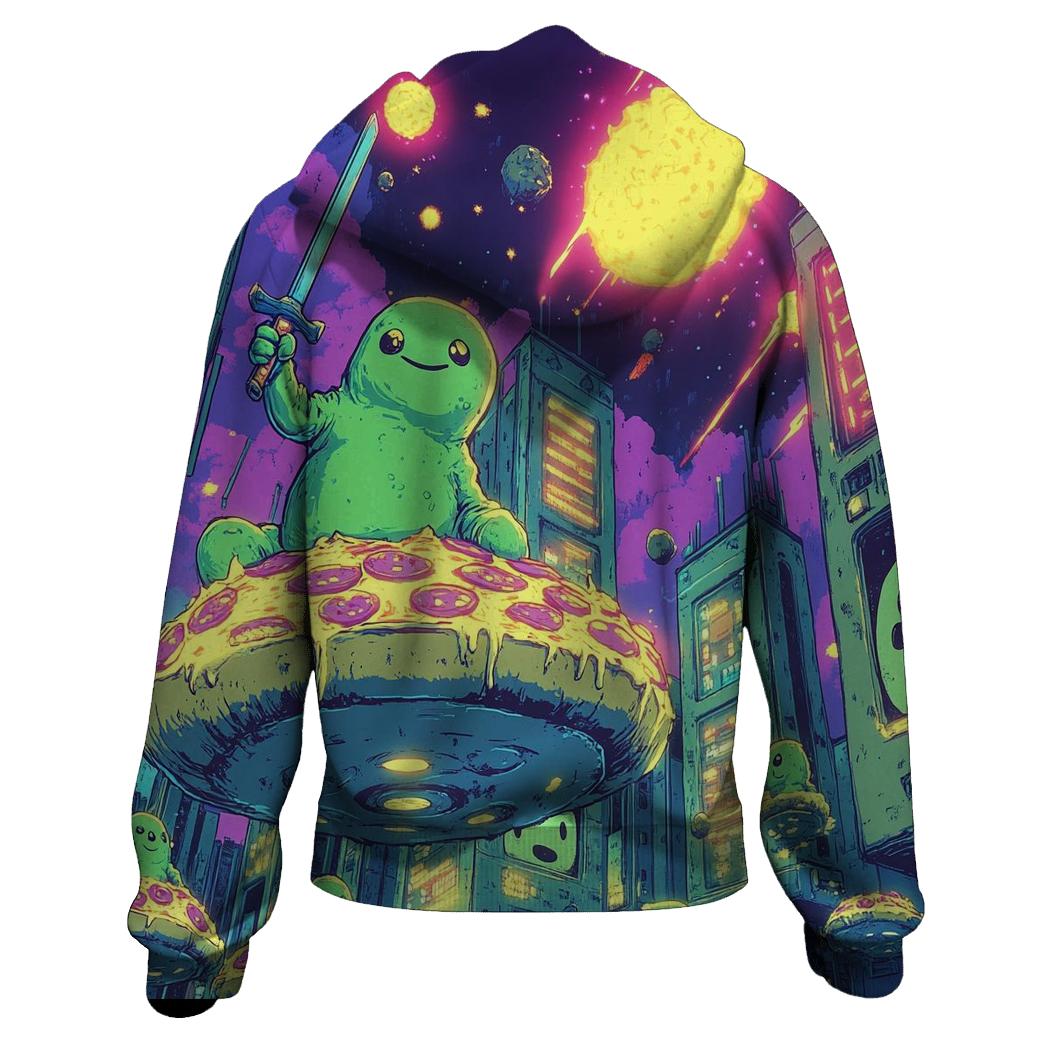 Arcade Aliens Pizza Patrol pullover hoodies
