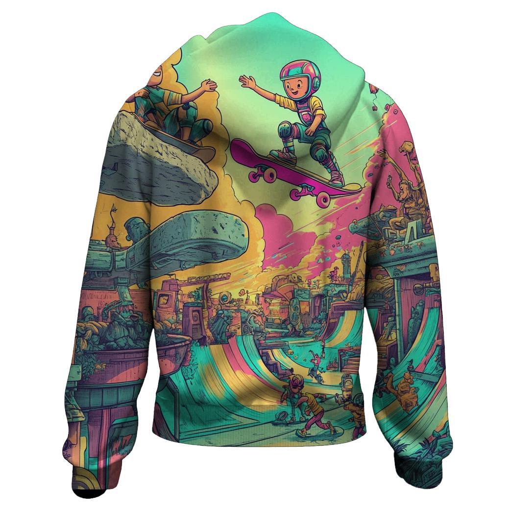 Skatepark Of Time Warped Toons zip-up hoodies