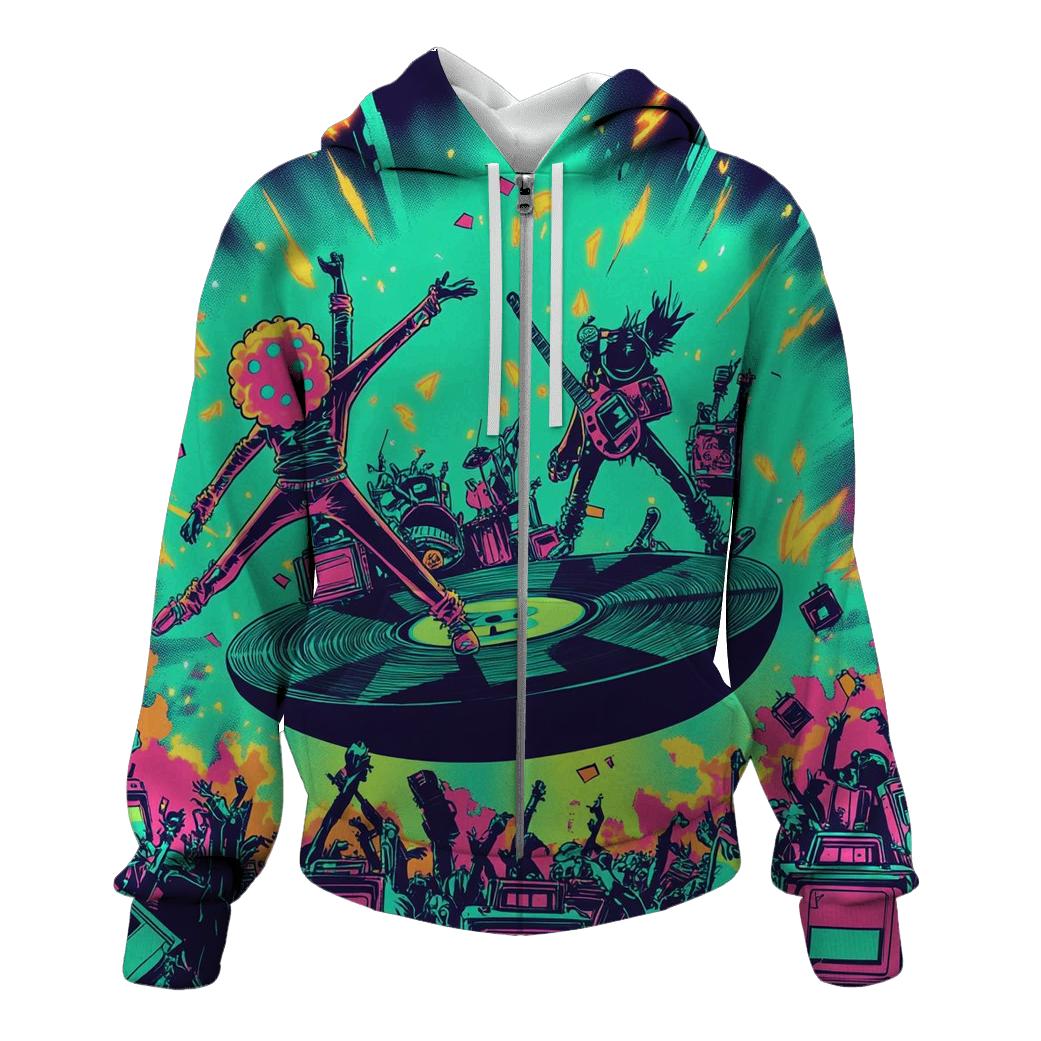 Bubblegum Battle Of The Retro Bands graphic hoodies
