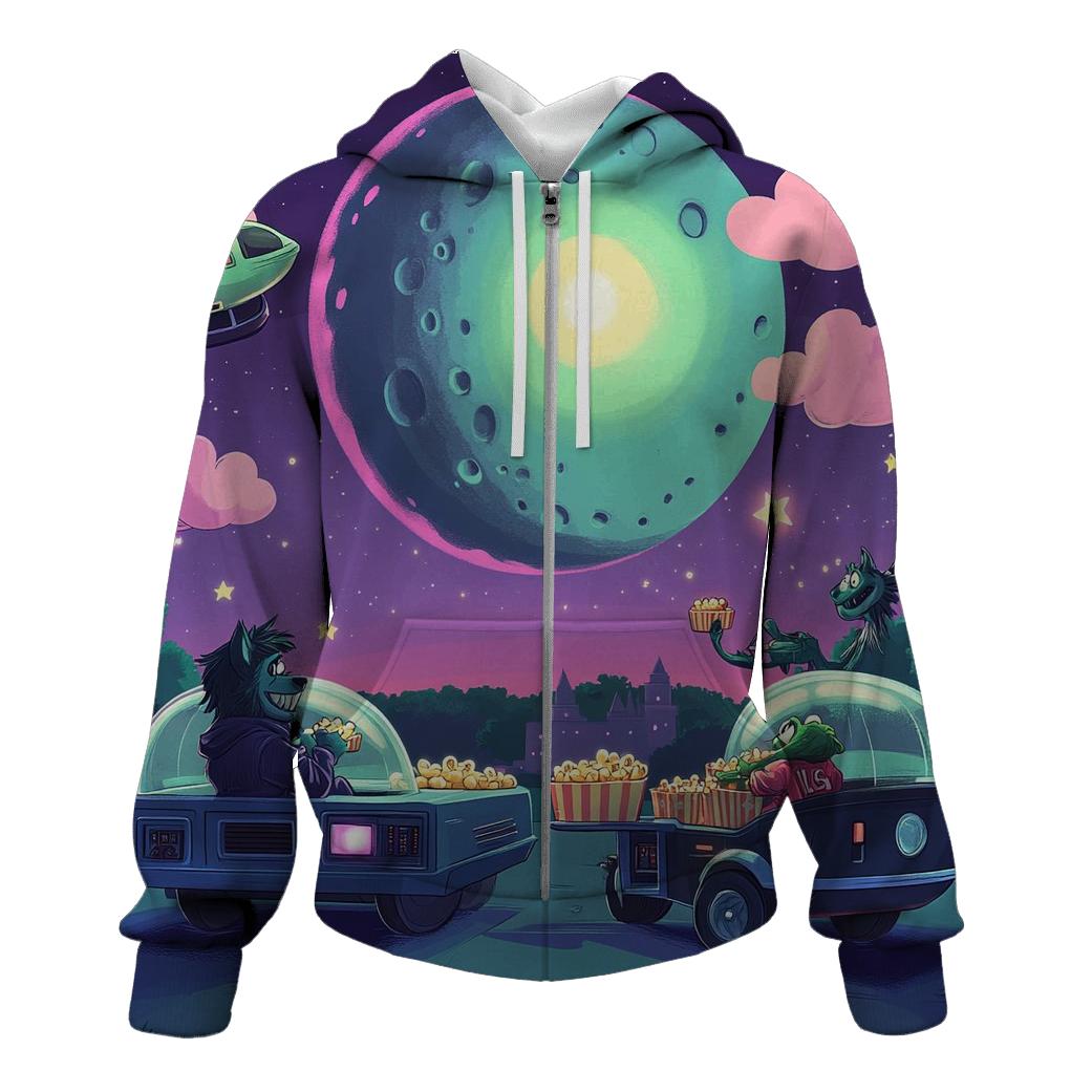 Moonlight Monster Drive In graphic hoodies
