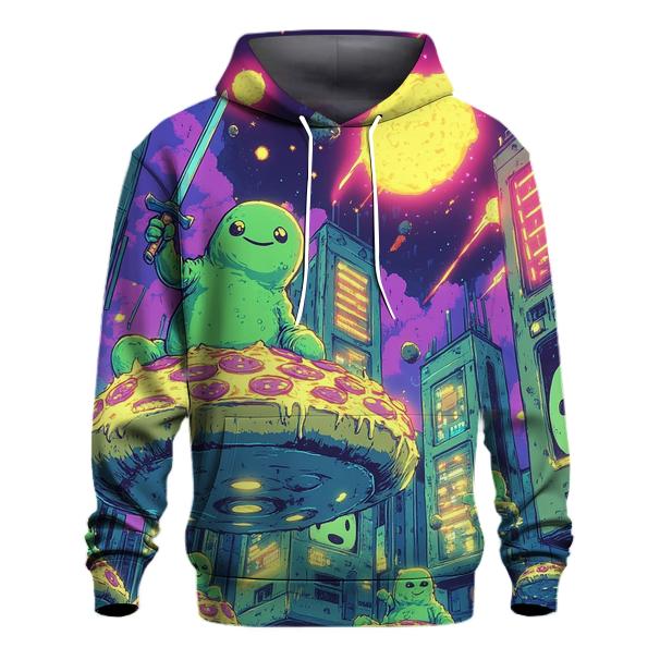 Arcade Aliens Pizza Patrol zip-up hoodies