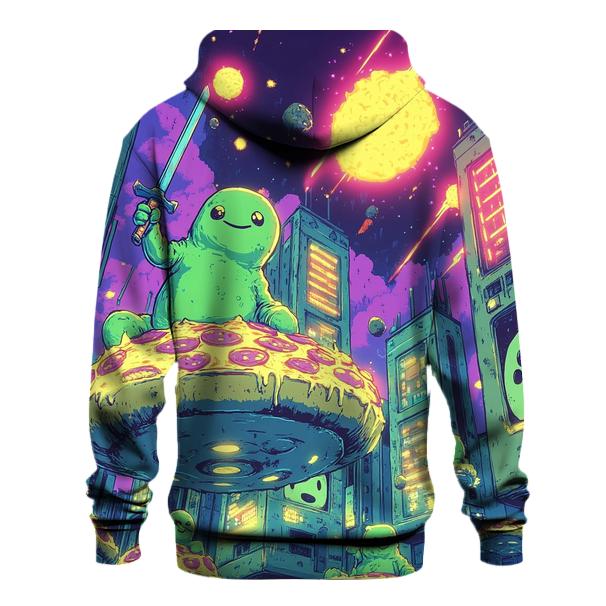 Arcade Aliens Pizza Patrol zip-up hoodies