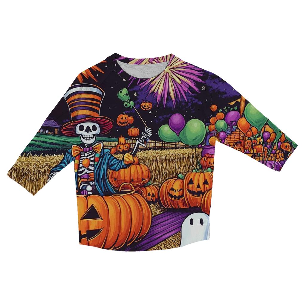 Haunted Harvest Carnival Parade printed three quarter sleeve shirts