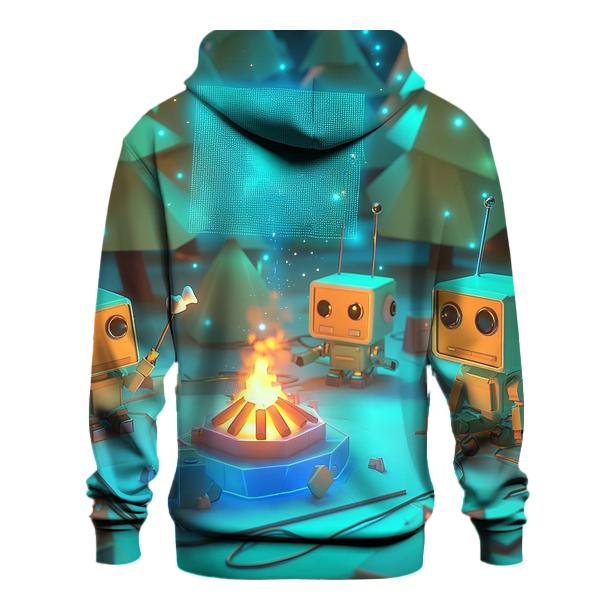 Retro Robot Camping Chaos designer hoodies