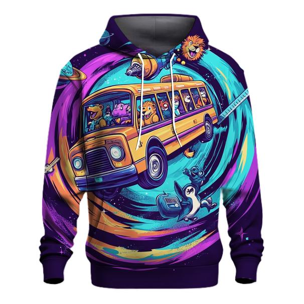 Time Traveling School Bus Zoo hoodie trends