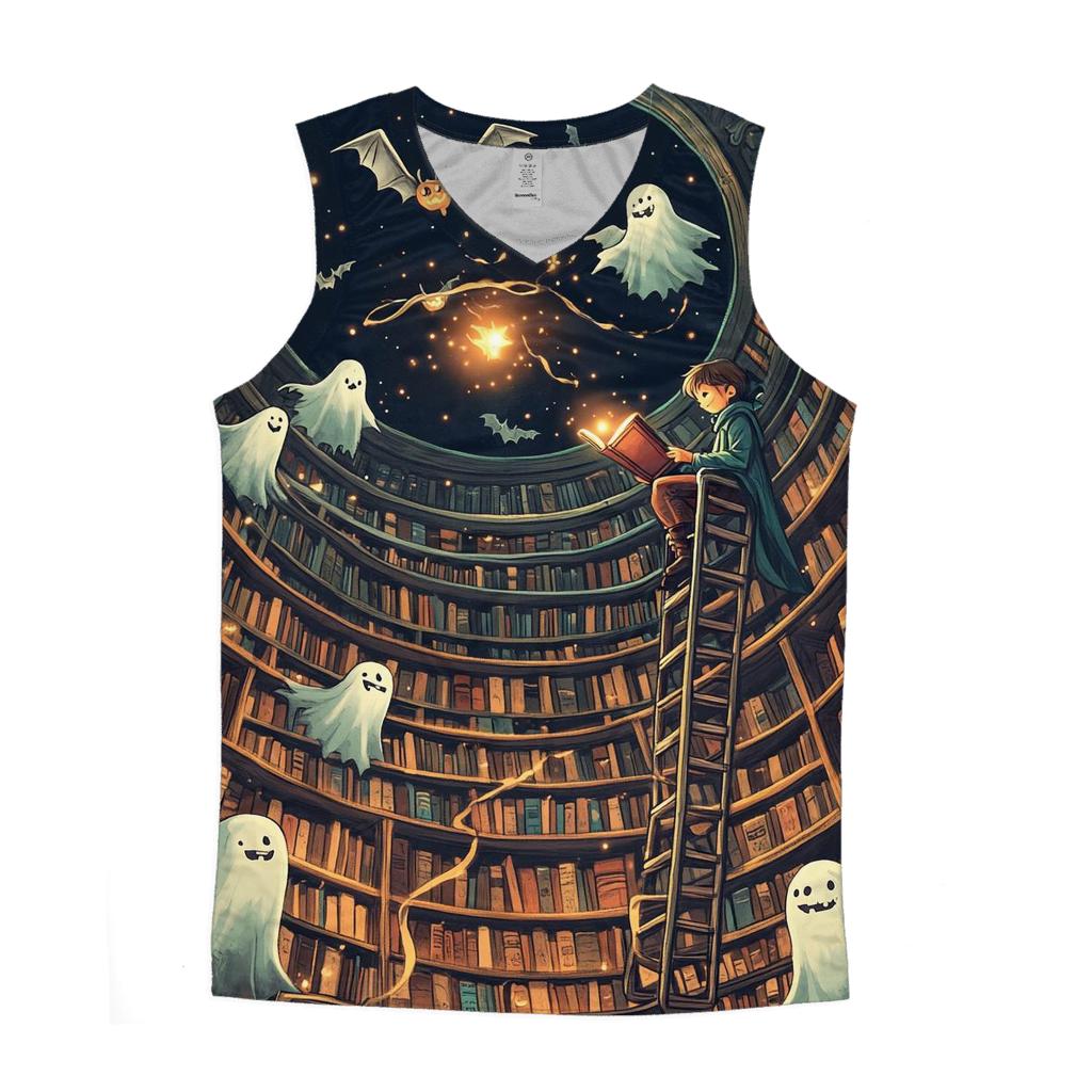 Spooky Library Of Whispering Books trendy fitted tank tops