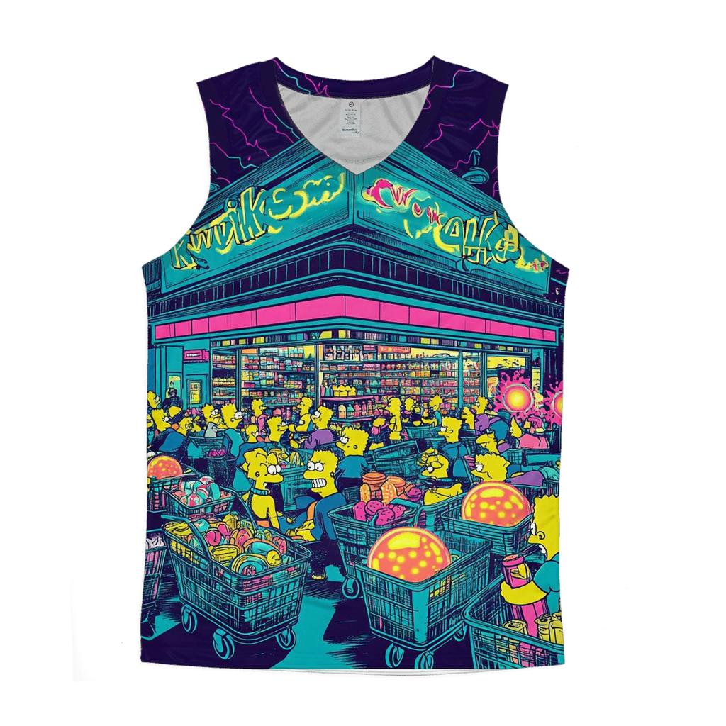 Kwik E Mart Midnight Neon Rush sports performance tank tops