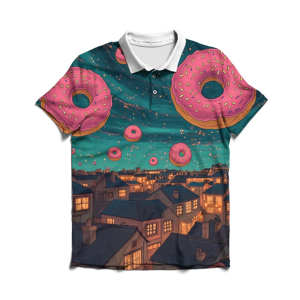 Donut Galaxy Over Springfield stylish collar polo tees