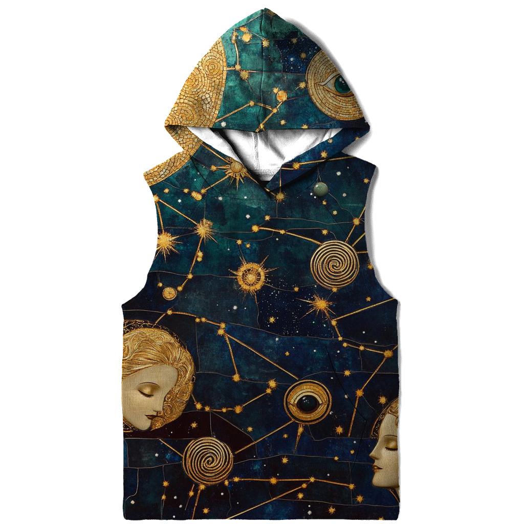 Gustav Klimt Inspired Golden Zodiac Constellations designer hoodies
