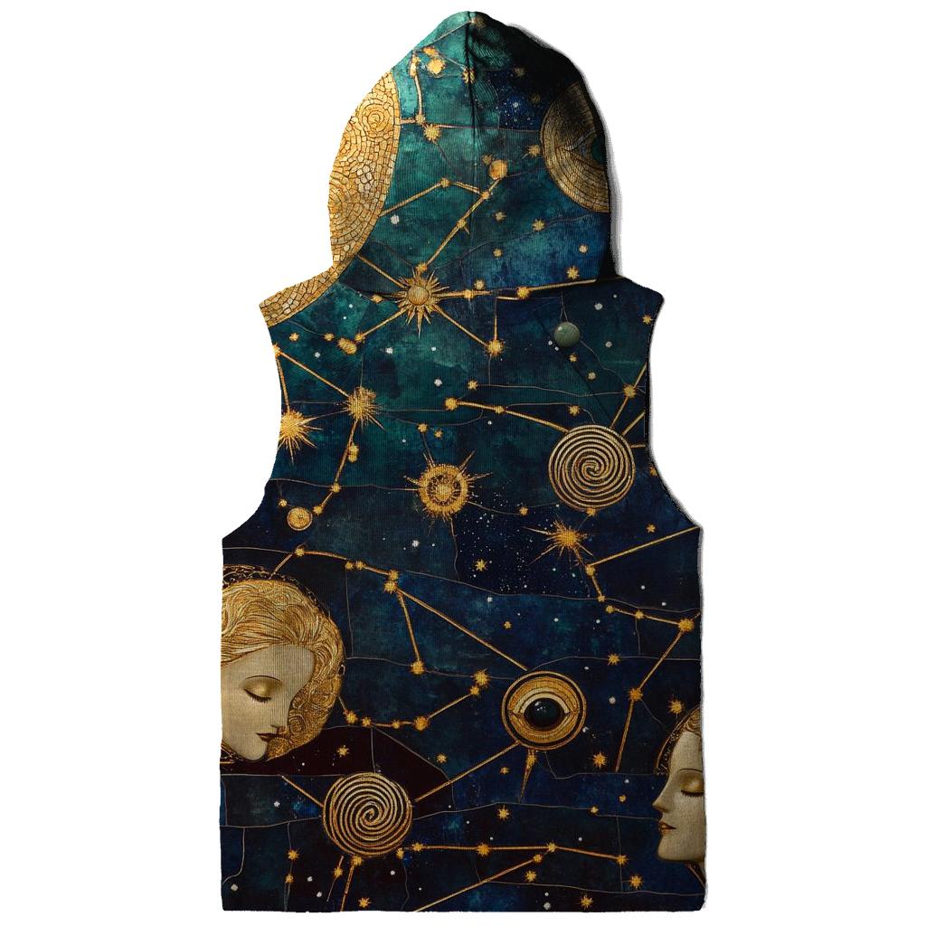 Gustav Klimt Inspired Golden Zodiac Constellations designer hoodies