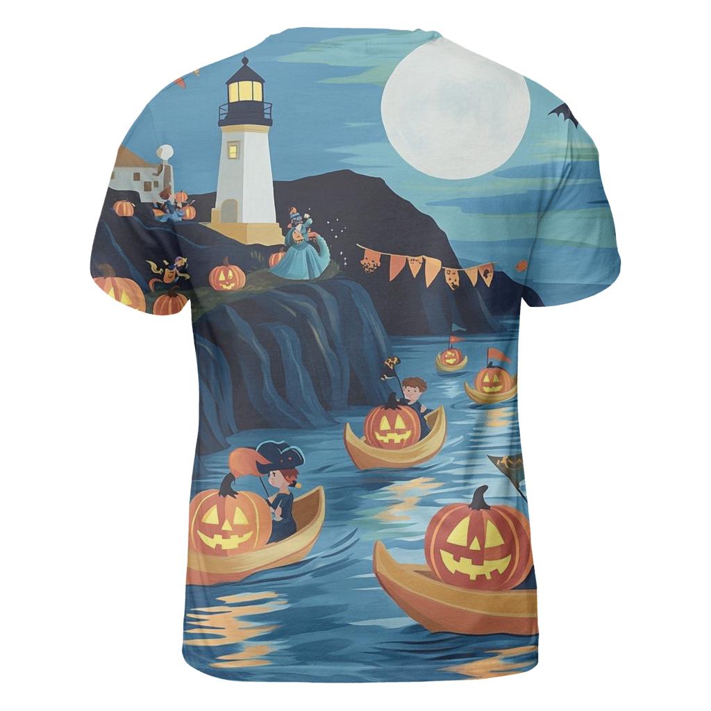 Seaside Halloween Lantern Regatta unique graphic print tees