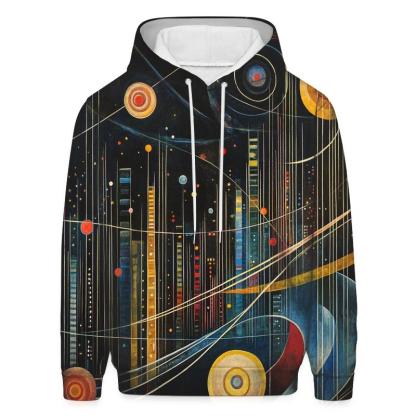 Wassily Kandinsky Inspired Galactic Citylights zip-up hoodies