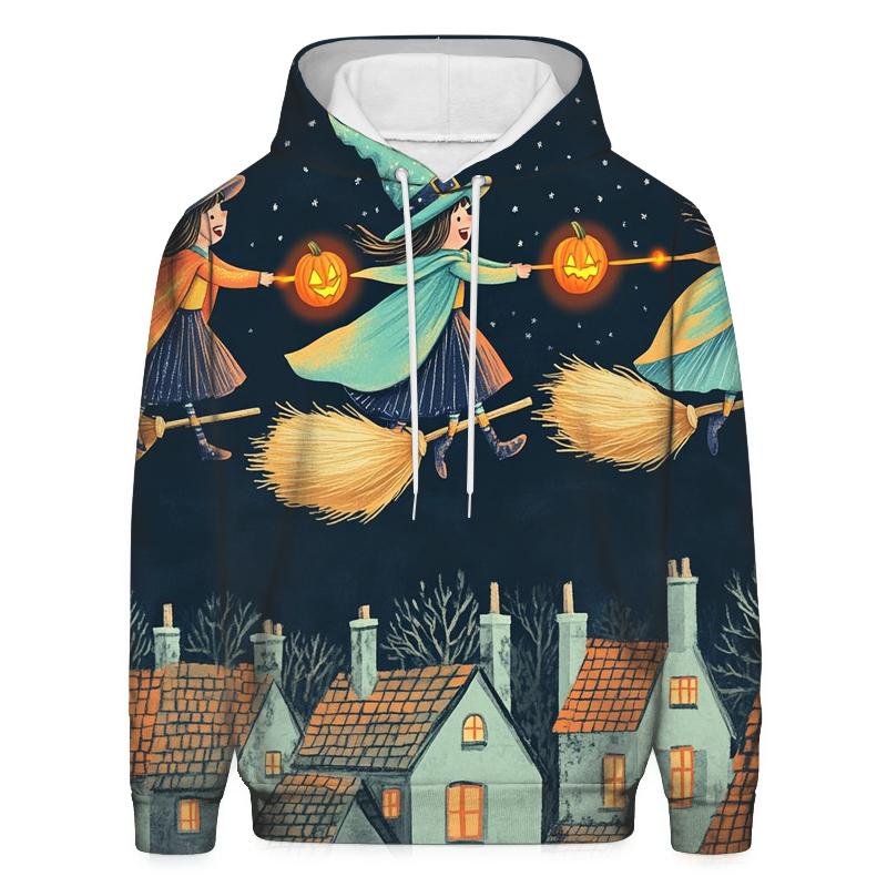 Moonlit Spooky Broomstick Relay lightweight hoodies