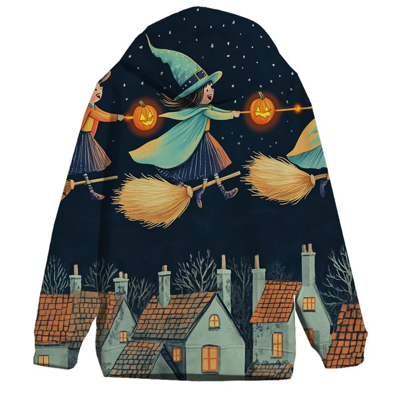Moonlit Spooky Broomstick Relay lightweight hoodies