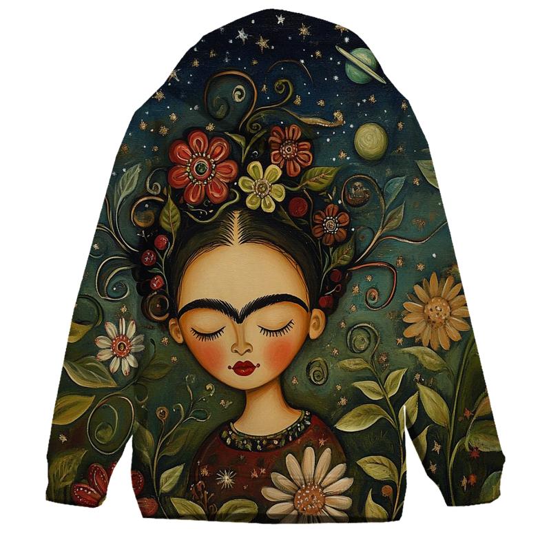 Frida Kahlo Inspired Cosmic Self Portrait Garden hoodie styles