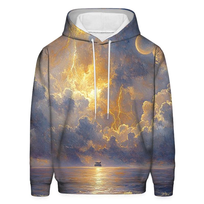 JMW Turner Inspired Storm Over Distant Planet graphic hoodies