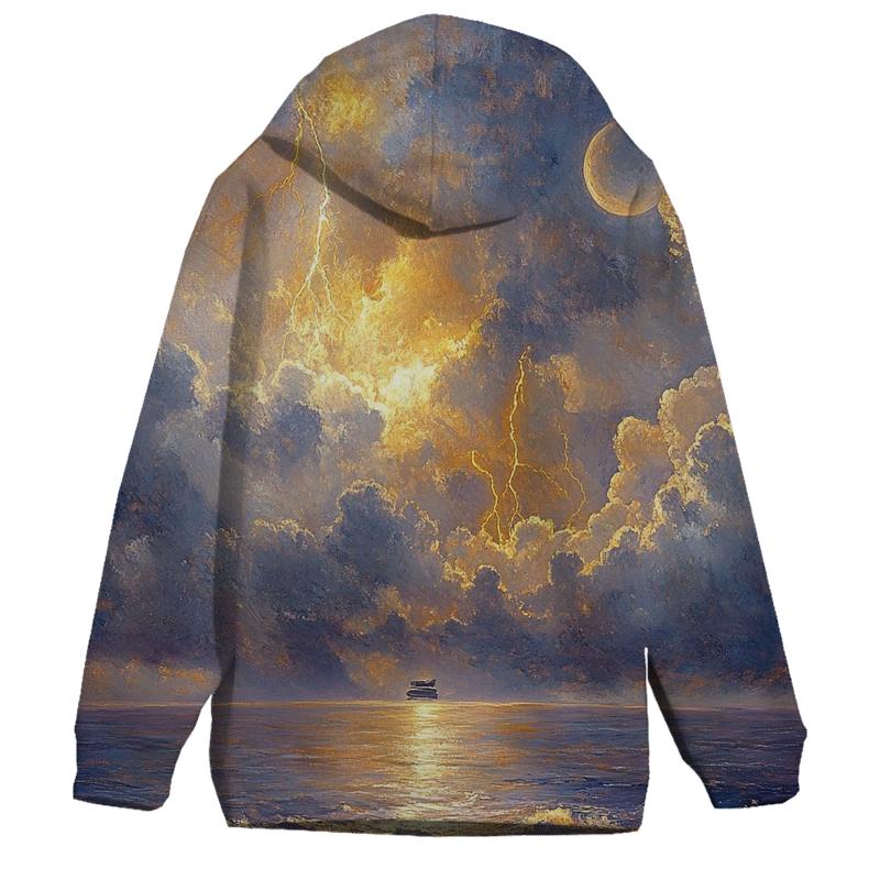 JMW Turner Inspired Storm Over Distant Planet graphic hoodies