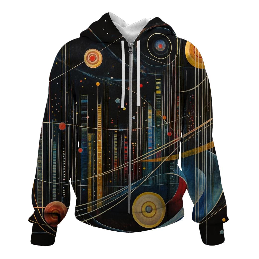 Wassily Kandinsky Inspired Galactic Citylights hoodie styles