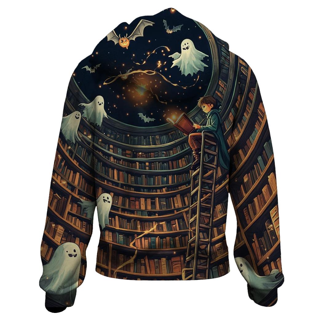 Spooky Library Of Whispering Books premium hoodies