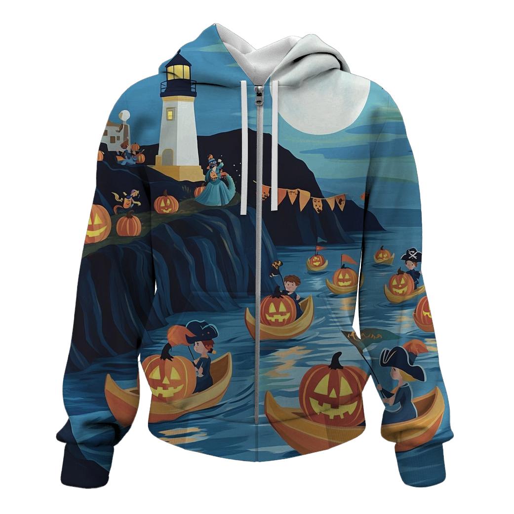 Seaside Halloween Lantern Regatta designer hoodies