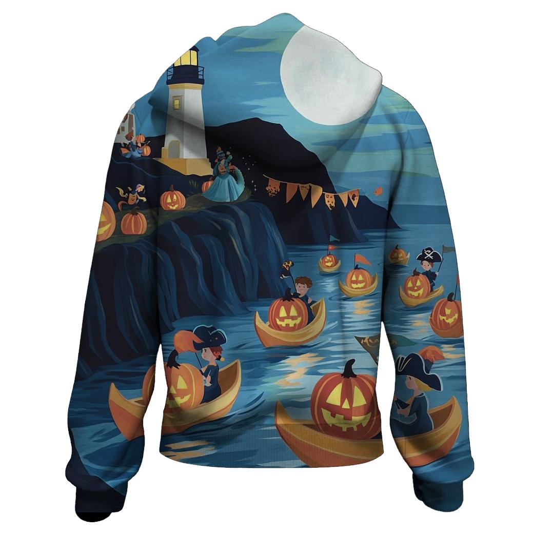 Seaside Halloween Lantern Regatta designer hoodies