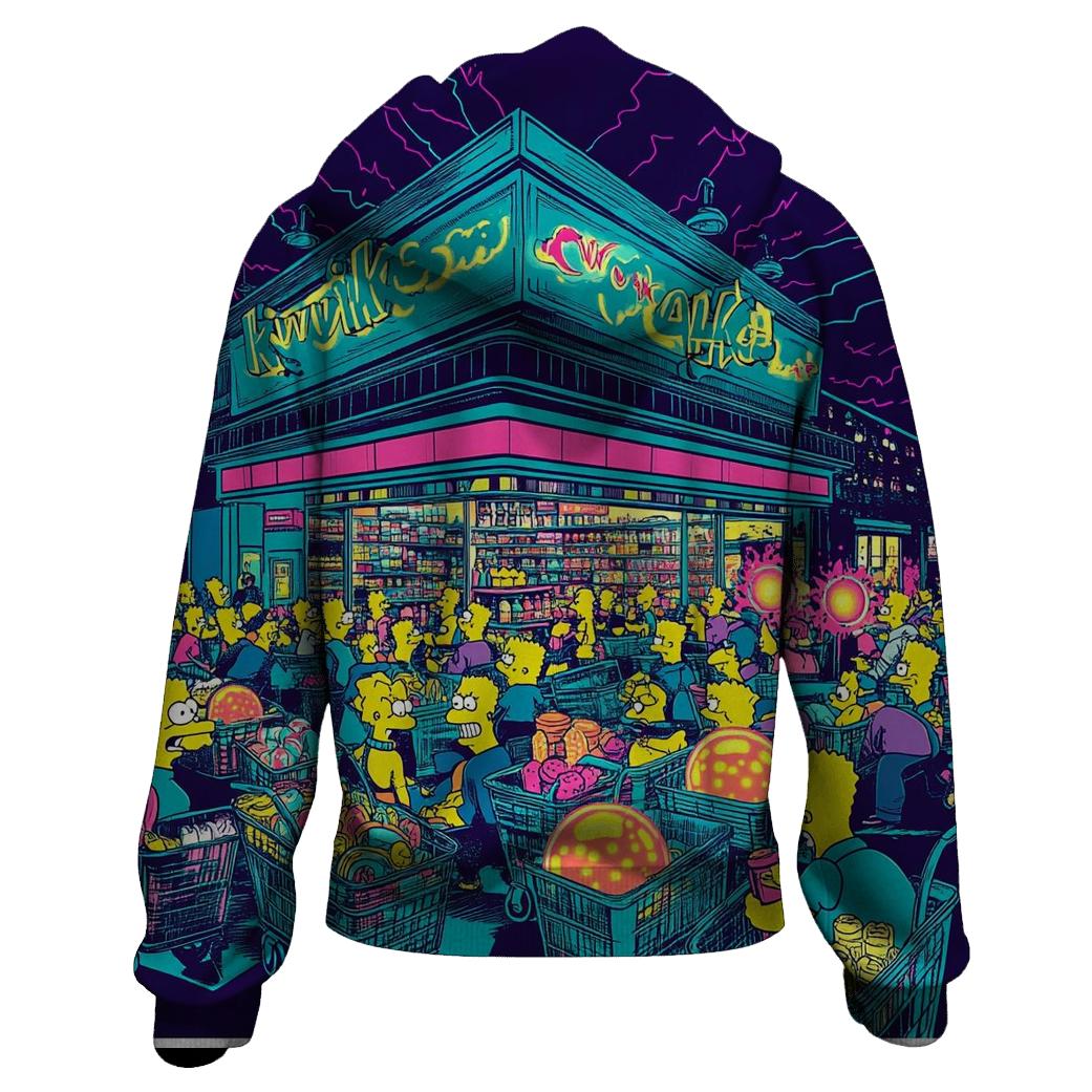 Kwik E Mart Midnight Neon Rush embroidered hoodies