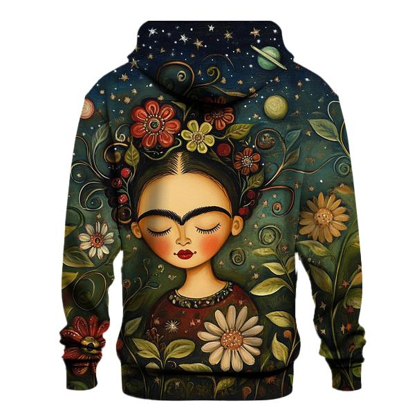 Frida Kahlo Inspired Cosmic Self Portrait Garden zip-up hoodies