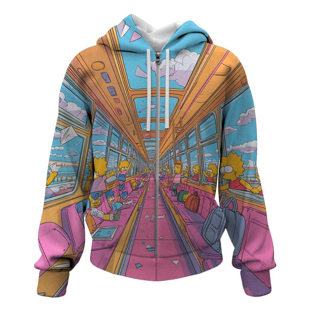 School Bus Chaos Corridor heavyweight hoodies