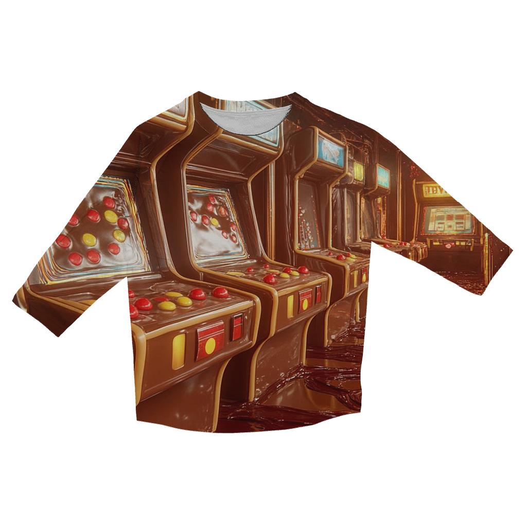Chocolate Lava Arcade Night stylish quarter sleeve tops