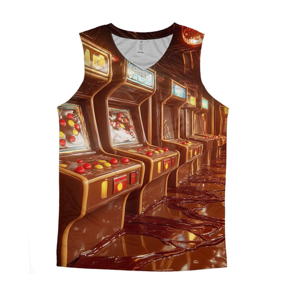 Chocolate Lava Arcade Night cotton sleeveless tops