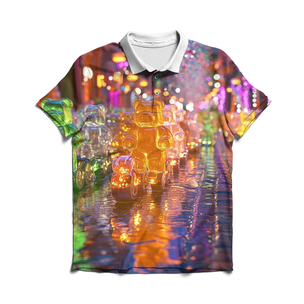 Neon Gummy Bear Street Parade personalized polo shirts